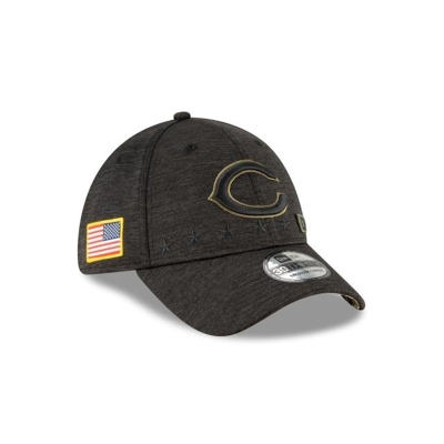 Black Chicago Bears Hat - New Era NFL Salute To Service 39THIRTY Stretch Fit Caps USA9067352